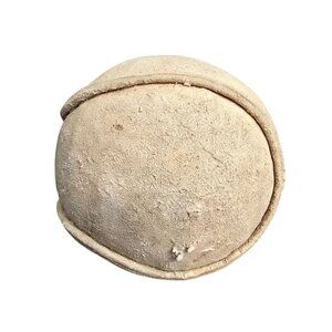 Vintage Worn Beige Cloth Leather Softball